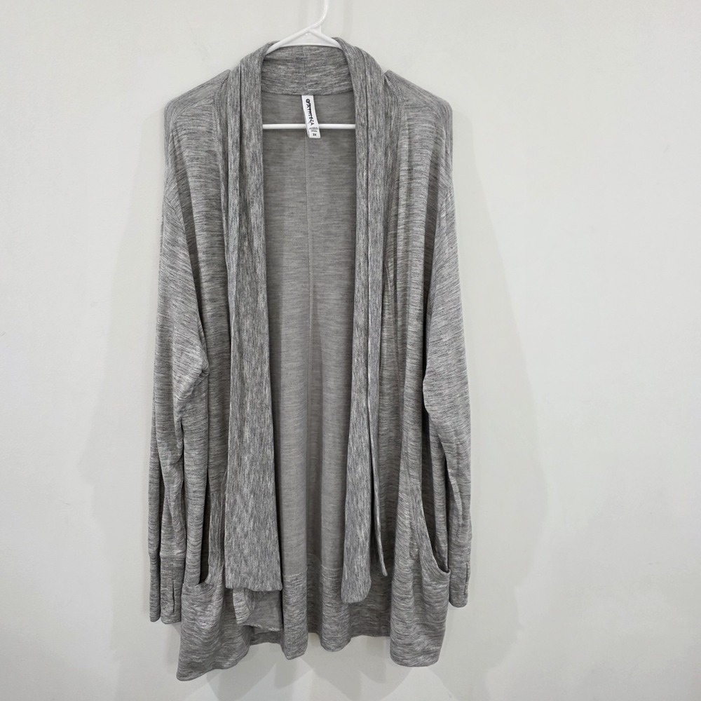 Athleta Womens Heather Gray Cardigan Size 3X Gray Open Athleisure‎